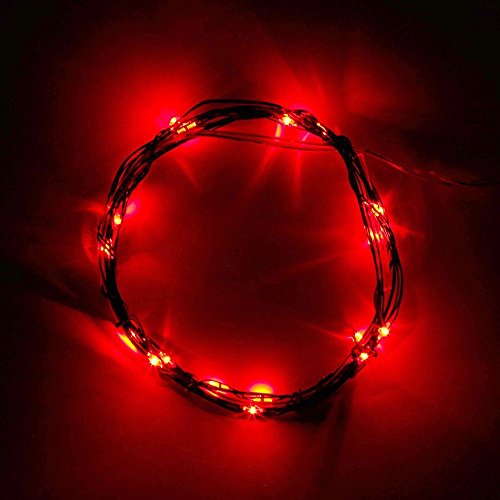 BZONE Battery Operated 2m 20 Mini LEDs LED String Light - Red Color Waterproof Outdoor Rope Lights LED String Lights Starry Starry Lights for Home Party Christmas Holiday Blue Soft Wire