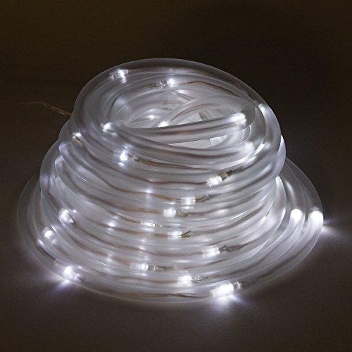 Julyfire White 33 Ft Length 100 Led Led Solar Outdoor Rope Lights Waterproof With Light Sensor For Pond