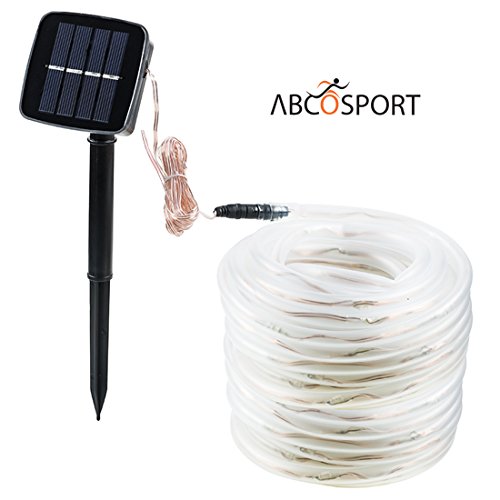 Solar Led Rope Lightsndash100 Led Bulbs Stretched To 40 Feet Stringndash Waterproof And Heatproof Lights For Outdoor