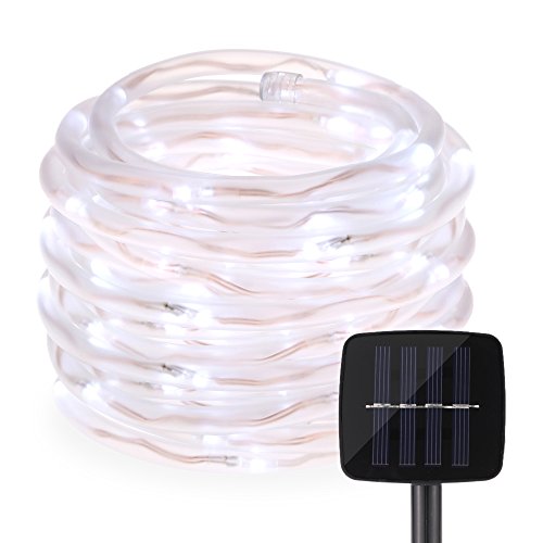TOMSHINE 5M  16ft LED Solar Rope Lights Water-resistant 50 LEDs Outdoor Rope Lights String Light Light Sensor for Christmas Wedding Party Decorations Gardens Lawn Patio