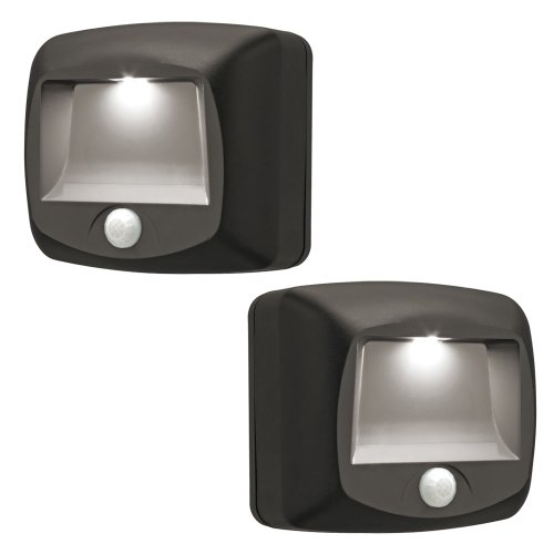 Mr Beams MB522 Wireless Battery-Operated IndoorOutdoor Motion-Sensing LED StepStair Light 2-Pack Brown