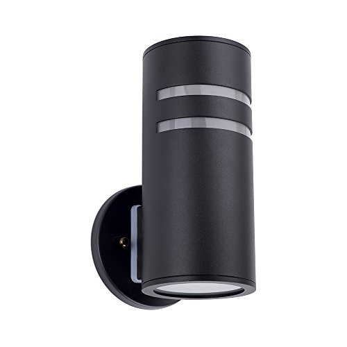 ALHAKIN IP64 Waterproof Cylinder Porch Light Outdoor Lighting Wall Sconce Black Painted Lamp C-UL US Listed