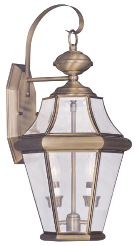 Livex Lighting 2261-01 Georgetown 2-light Outdoor Wall Lantern Antique Brass