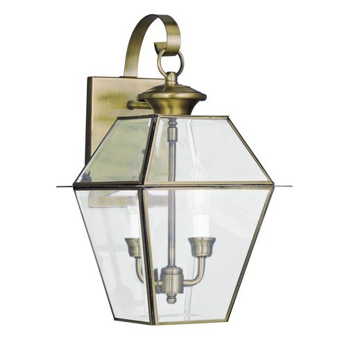 Livex Lighting 2281-01 Westover 2-light Outdoor Wall Lantern Antique Brass