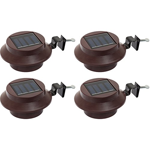 GreenLighting Solar Powered LED Roof Gutter Light Brown 4 Pack