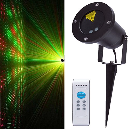 Lightess Laser Christmas Projector Lights Outdoor Star Holiday Landscape Lighting for Garden House with Red and Green and Remote Control