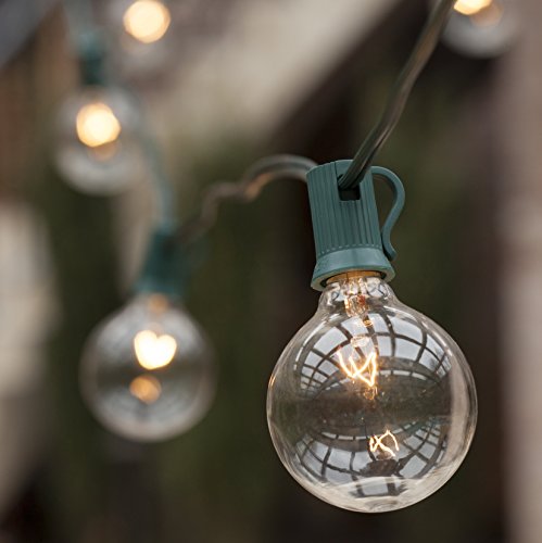 Wintergreen Lighting Patio String Lights Green Wire G50 Globe Lights Outdoor String Lights Patio Light Strings