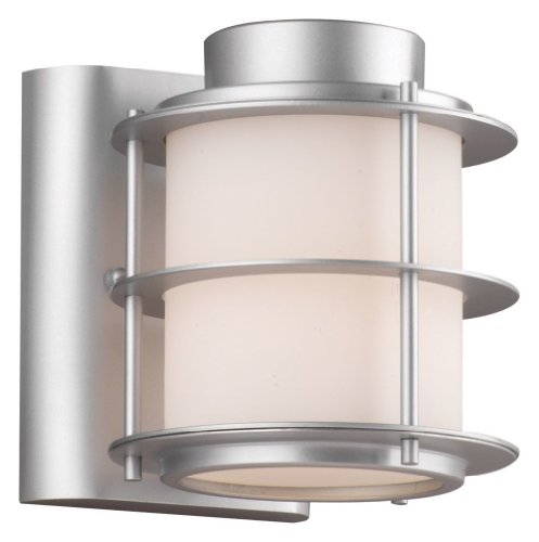 Forecast Lighting F8496-41 Hollywood Hills One-light Exterior Wall Light With Etched White Opal Glass Vista Silver