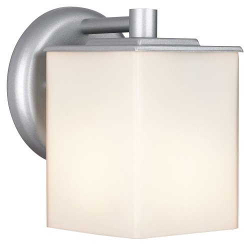 Forecast Lighting F8498-41 Midnight One-Light Exterior Wall Light with Etched White Opal Glass Vista Silver
