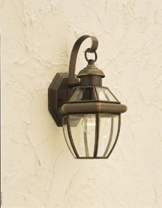 Forte Lighting 1101-01-14 Traditional 1-light Exterior Wall Lantern Royal Bronze Finish With Clear Beveled Glass