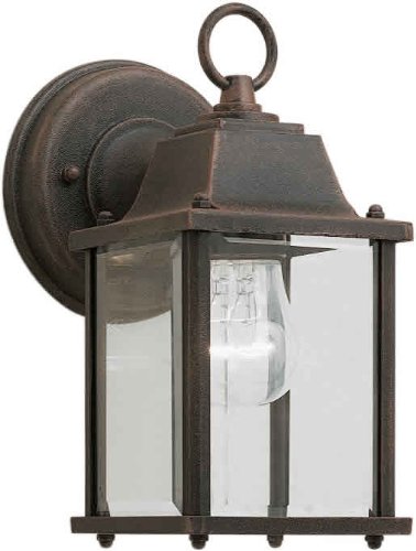 Forte Lighting 1705-01-28  Exterior Wall Light With Clear Beveled Glass  Shades Painted Rust