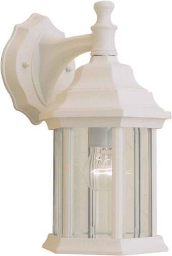 Forte Lighting 1715-01-13  Exterior Wall Light with Clear Beveled Glass  Shades Matte White