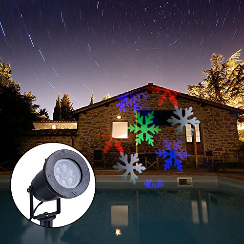 Fishberg Rgb Led Snowflake Lights Waterproof Outdoor Moving Snowflake Display On House Led Outside Wall Light
