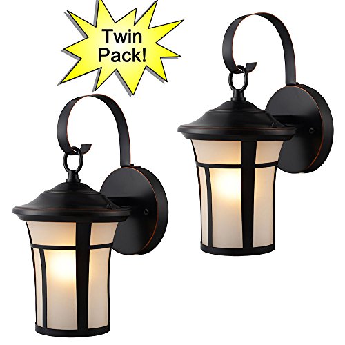 Hardware House 21-2687 Oil Rubbed Bronze Outdoor Patio  Porch Wall Mount Exterior Lighting Lantern Fixtures With