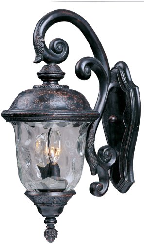 Maxim Lighting 3496wgob Carriage House Dc 2-light Top Mount Outdoor 20-inch Wall Lantern Oriental Bronze Finish
