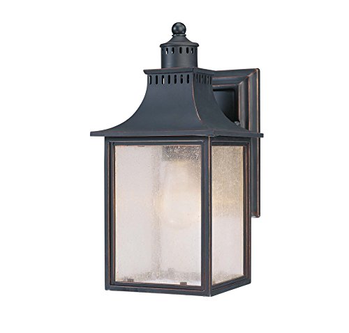 Savoy House Lighting 5-254-25 Monte Grande Collection 1-Light Outdoor Wall Mount 115-Inch Lantern Slate with Pale Cream Seeded Glass