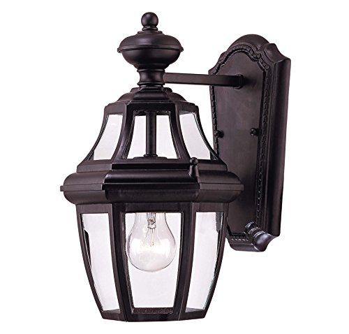 Savoy House Lighting 5-490-BK Endorado Collection 1-Light Outdoor Wall Mount 1325-Inch Lantern Black Finish with Clear Glass