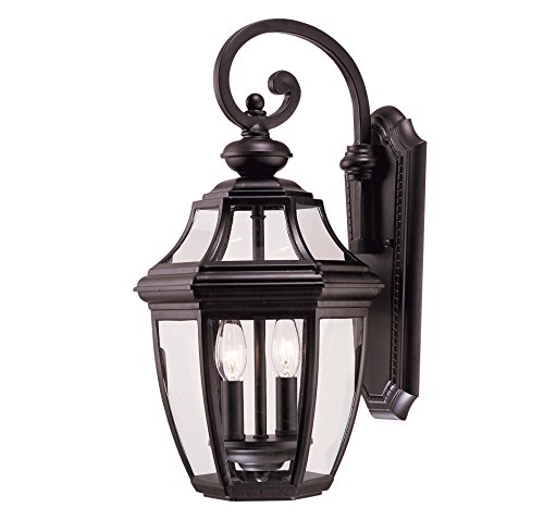 Savoy House Lighting 5-492-BK Endorado Collection 2-Light Outdoor Wall Mount Lantern Black Finish with Clear Glass