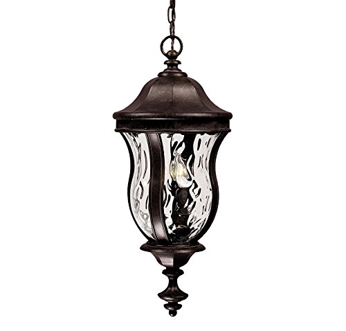 Savoy House Lighting KP-5-302-40 Monticello Collection 3-Light Outdoor Hanging Entry Lantern Walnut Patina Finish with Clear Watered Glass