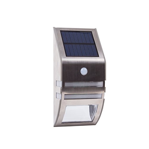 Lightess Solar Outdoor Motion Led Light For Garden Wall Step Stainless Steel Silver