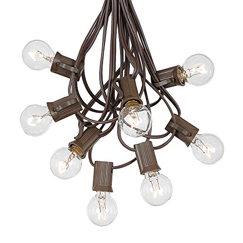 G30 Globe Outdoor String Lights With 125 Clear Globe Bulbs By Novelty Lights - Commercial Grade - Outdoor Lights