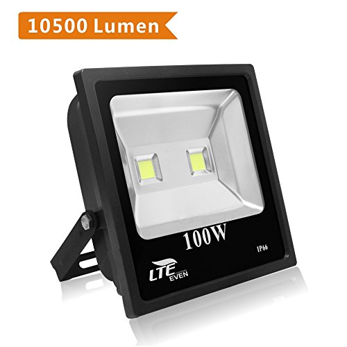 Lte 100w Super Bright Outdoor Led Flood Lights,10500 Lumen,250w Hps Bulb Equivalent,6000k, Ip66 Waterproof, Flood