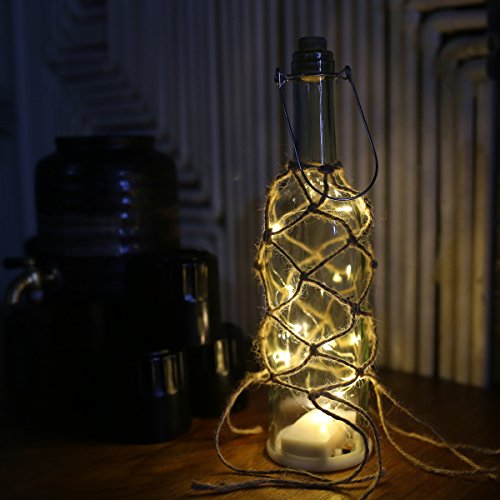 AceLife Wine Bottle Light Complete LED Starry String Lights Set with Jute Twine Wrapped for Home Courtyard Kids Room Wedding Party Christmas Decor