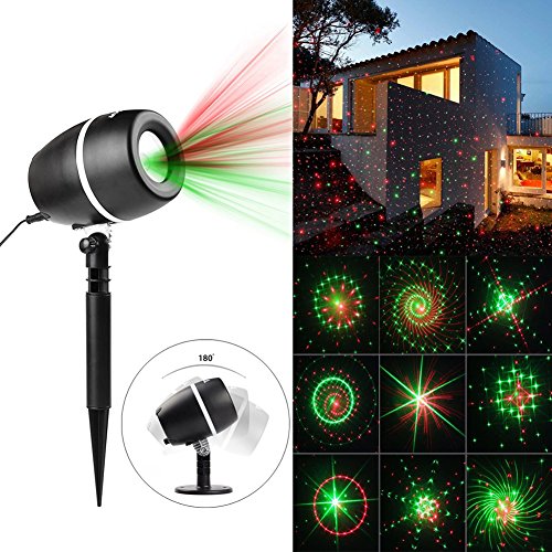 Christmas Light Projector Lamp 24 Patterns Star Show Projection Light with Auto Timer Waterproof Landscape Projector Lights for Christmas Halloween Holiday Party Garden Lawn Wall Decorations