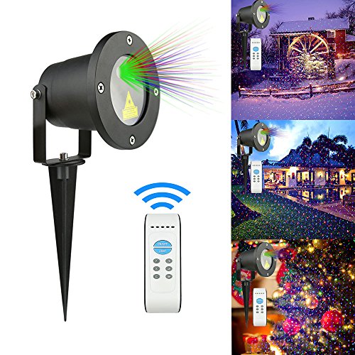 Garden Laser Light MINO ANT Blue&Green&Red Outdoor Waterproof RGB Landscape Star Projector Lights with Remote Controlfor Christmas Decoration Holiday Lighting Party Disco