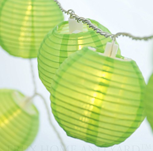 Light Green Indoor - Outdoor Mini Nylon String Lights Extra Long 16 Ft - Extendable - Includes Free Hanging Hooks