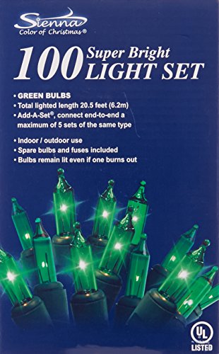 Sienna 100 Add-a-set Bulb Green-color Indooroutdoor String Lights