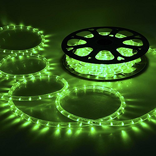 Yescom 50ft Green 2 Wire Led Rope Light Indoor Outdoor Home Holiday Valentines Party Restaurant Cafe Decor