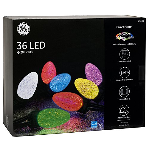 GE Color Effects 36-Count 2917-ft Multi-Function Color Changing G28 LED Plug-in IndoorOutdoor Christmas String Lights ENERGY STAR