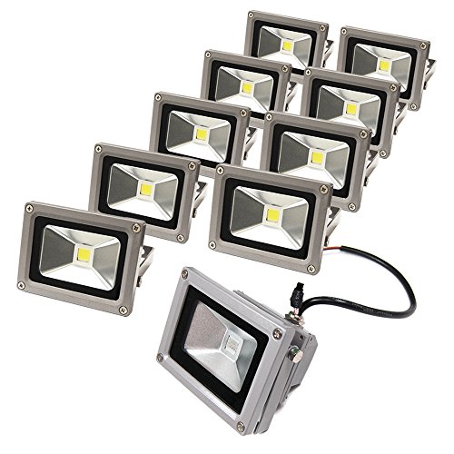 eTopLighting LEF120V10DL-10P 10 Pack Outdoor 10W 120V LED Flood Light Energy Saving Security Lamp 700 lm Waterproof IP65 Fixture