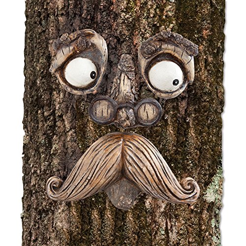 Bits and Pieces-Old Man Tree Hugger - Garden Peeker Yard Art - Outdoor Tree Hugger Sculpture Whimsical Tree Face Garden Decoration