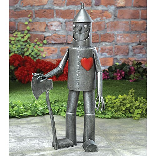 Bits and Pieces-Steadfast Tin Woodman with a heart Garden Sculpture-Garden DÃ©cor Tin Man Yard Art - Garden Statue - Statue Measures 30-12 tall x 14 wide