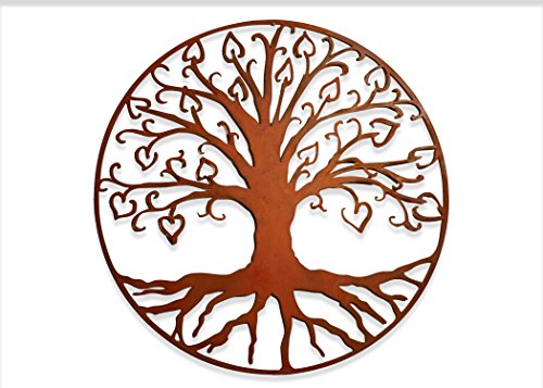 Tree of Life Hearts Metal Garden Art