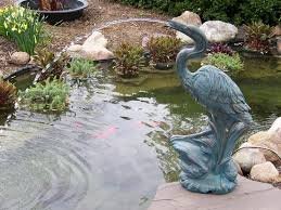 Deluxe Heron Pond Spitter-decorative Crane Fountain