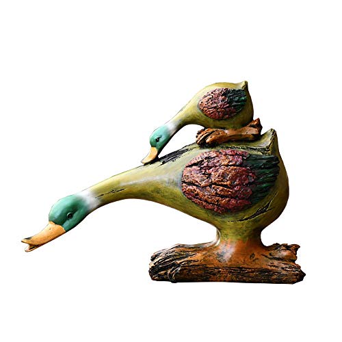 Shirleyle-Hohar HouseDwelling Garden Ornament Outdoor Garden Art Decorations Animal Furnishings Resin Cute Duck Ornaments Sculpture Craft Ornaments Decoration for Home Garden Path Lawn