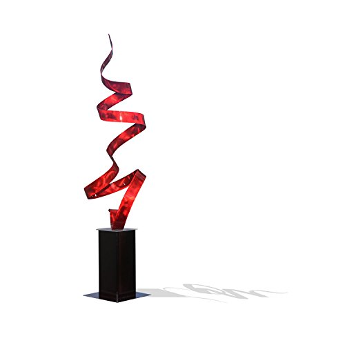 Statements2000 Large Red Indoor-Outdoor Sculpture - Yard Art - Abstract Metal Sculpture - Garden Decor - Red Twist by Jon Allen