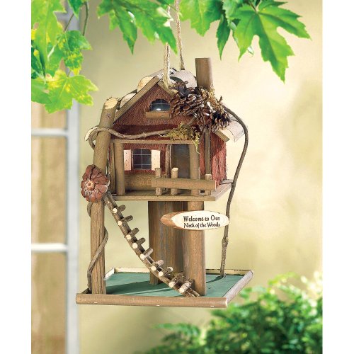 Koehlerhomedecor Outdoor Garden Accent Tree House Bird House Feeder