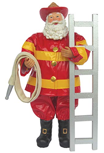 Santas Workshop 12 Fireman Santa Tabletop Accent Décor One Size Red