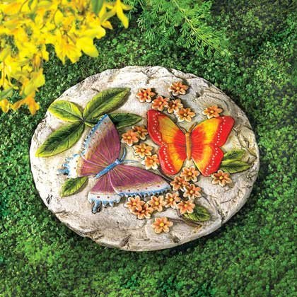 Garden Stepping Stones Beautiful Mix Butterfly With Flower Concrete Cement Outdoor Round Accent Molds Pathway