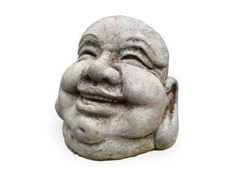 Laughing Hoi Toi Buddha Face -stone garden accent