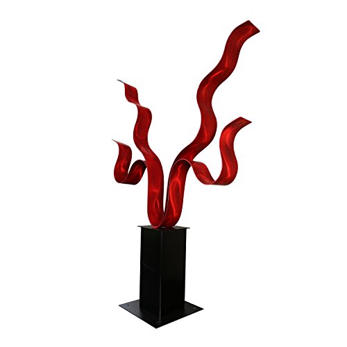 Statements2000 Red IndoorOutdoor Abstract Sculpture - Freestanding Modern Metal Art - Yard Accent - Garden Sculpture - Reaching Out Red by Jon Allen