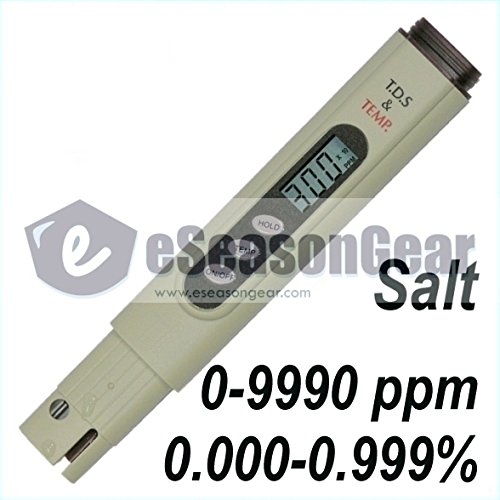 Eseasongear Salt-3000 Tester, Digital Salinity Ppm Meter For Salt Water Pool And Koi Fish Pond