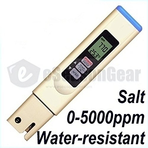Eseasongear Salt-3050 Water-resistant Tester, Digital Salinity Ppm Meter For Salt Water Pool And Koi Fish Pond