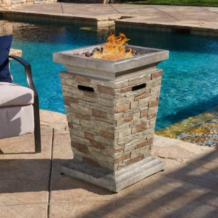 Christopher Knight Home Laguna Outdoor 19-inch Column Propane Fire Pit with Lava Rocks