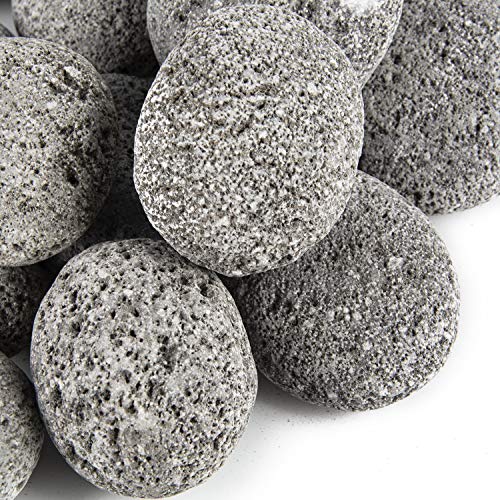 Stanbroil Tumbled Lava Rock Pebbles for Indoor or Outdoor Gas Fire Pits and Fireplaces - 10 pounds 2-3
