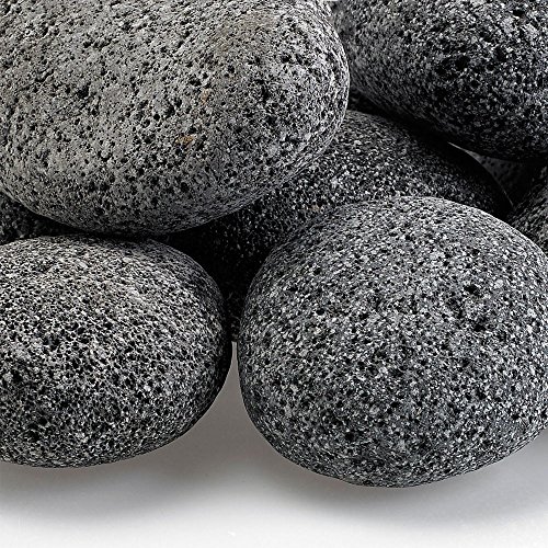 American Fireglass 10 Lbs Grey Tumbled Lava Stones for Fire Pit or Fireplace